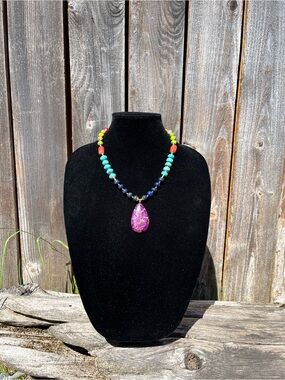Studio Barse "Zion" coral and jasper multicolored necklace